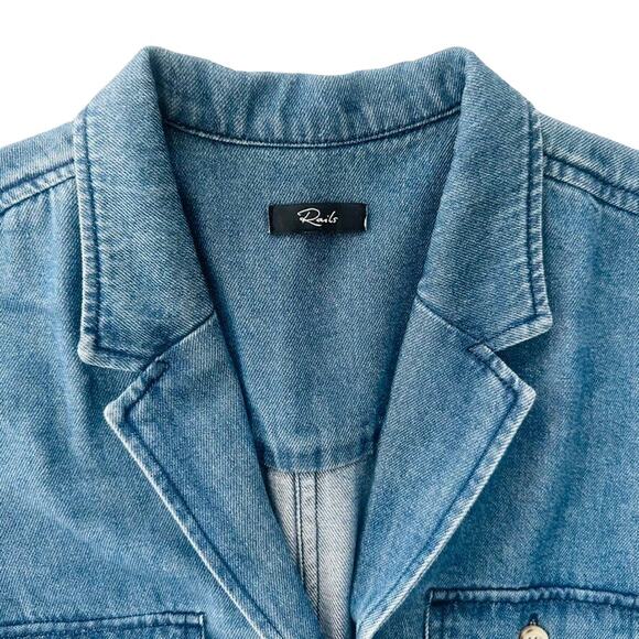 Rails Georgie Denim Romper One Piece Size Small Sorrento Blue Wash Belted - Picture 4 of 7